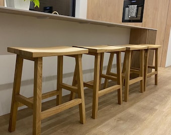 Handmade Oak Stool – Solid Wood Stool, Natural Scandinavian Style.