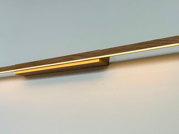 Oak Picture Light – Handmade Solid Oak Wall Lamp, Minimalist Art Lighting WoodenSoul