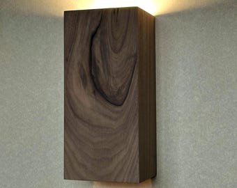 Handmade American walnut Wooden Wall Sconce: Modern Rustic Home Decor