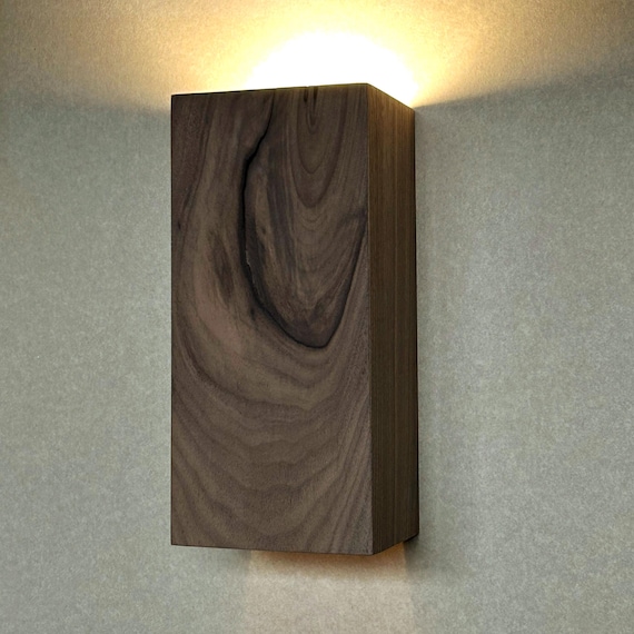 Handmade American walnut Wooden Wall Sconce: Modern Rustic Home Decor