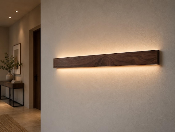 Handmade sconce American walnut Wall Lamp: Modern Minimalist LED Light EcoShine