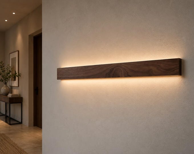 Handmade sconce American walnut Wall Lamp: Modern Minimalist LED Light EcoShine