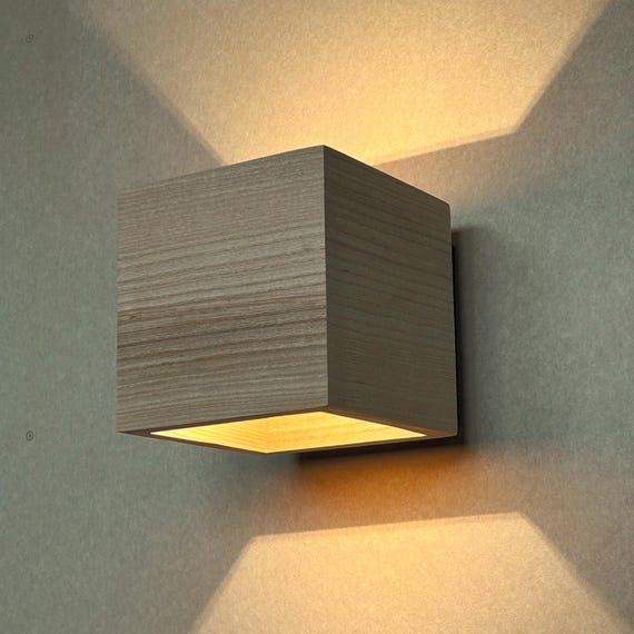 Handmade Ash Wood Wall Sconce: Modern Rustic Hall Lamp RawLight
