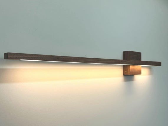 American walnut Wood LED Wall Lamp: Handmade Modern Light Fixture CalmLight.