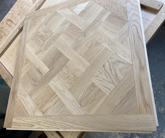 Handmade Oak Floor Panel: Tongue-and-Groove Decorative Wood Tile.