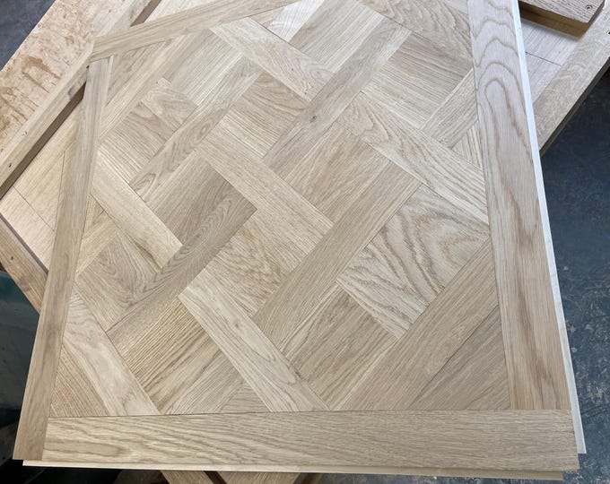Handmade Oak Floor Panel: Tongue-and-Groove Decorative Wood Tile