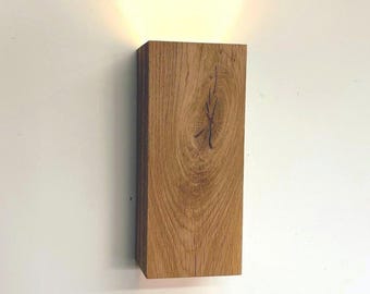 Sconce Handmade Rustic Oak Wall lamp : Modern Reoak Lamp