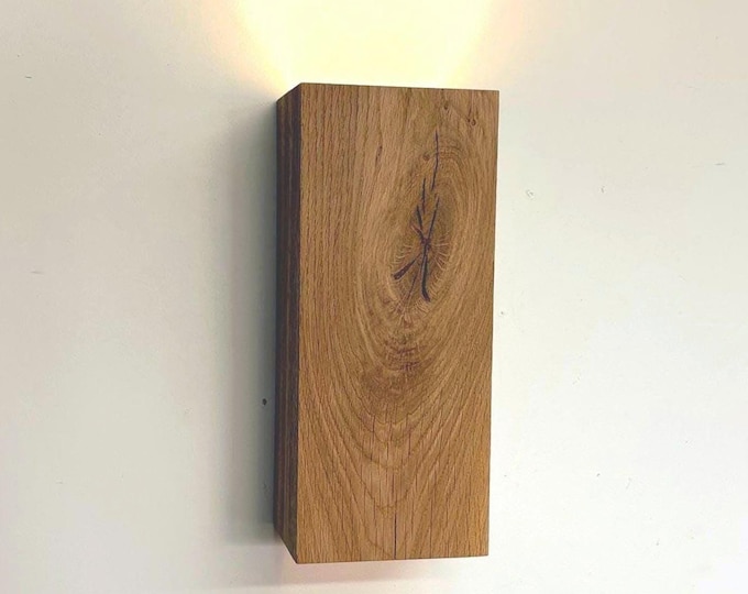 Sconce Handmade Rustic Oak Wall lamp : Modern Reoak Lamp