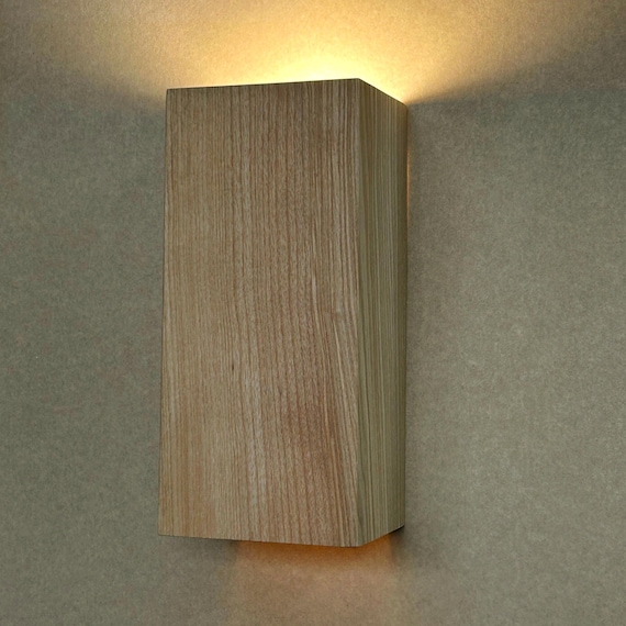 Handmade Ash Wood Wall Sconce: Modern Rustic Lamp.