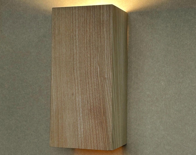 Handmade Ash Wood Wall Sconce: Modern Rustic Lamp.