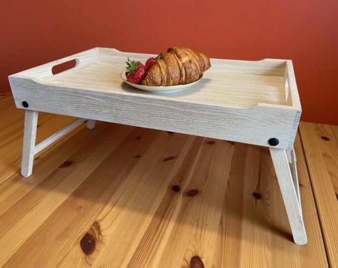 Handcrafted Solid Oak Serving Tray: Farmhouse Home Accent