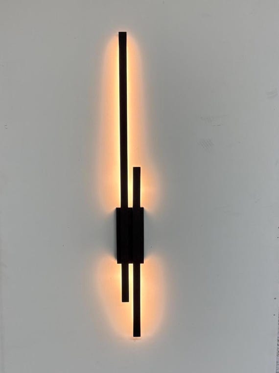 Modern Oak Black Wooden LED Sconce: Scandinavian Wall Lamp LumoWood Black