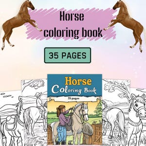 Farm Horses Coloring Book for kids and Adults,Coloring Pages of Horse,Printable Horse Coloring Sheet,Horse Pictures,Horse Coloring pages PDF