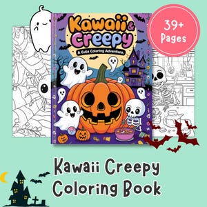 Creepy Kawaii Coloring Book: 40+ Horror Pages (Digital Download)