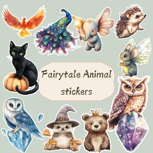 Enchanted Fairytale Animal Sticker Mega Bundle ,200+ Magical Storybook Creatures PNG, Nursery Princess stickers, Woodland Fantasy Graphics