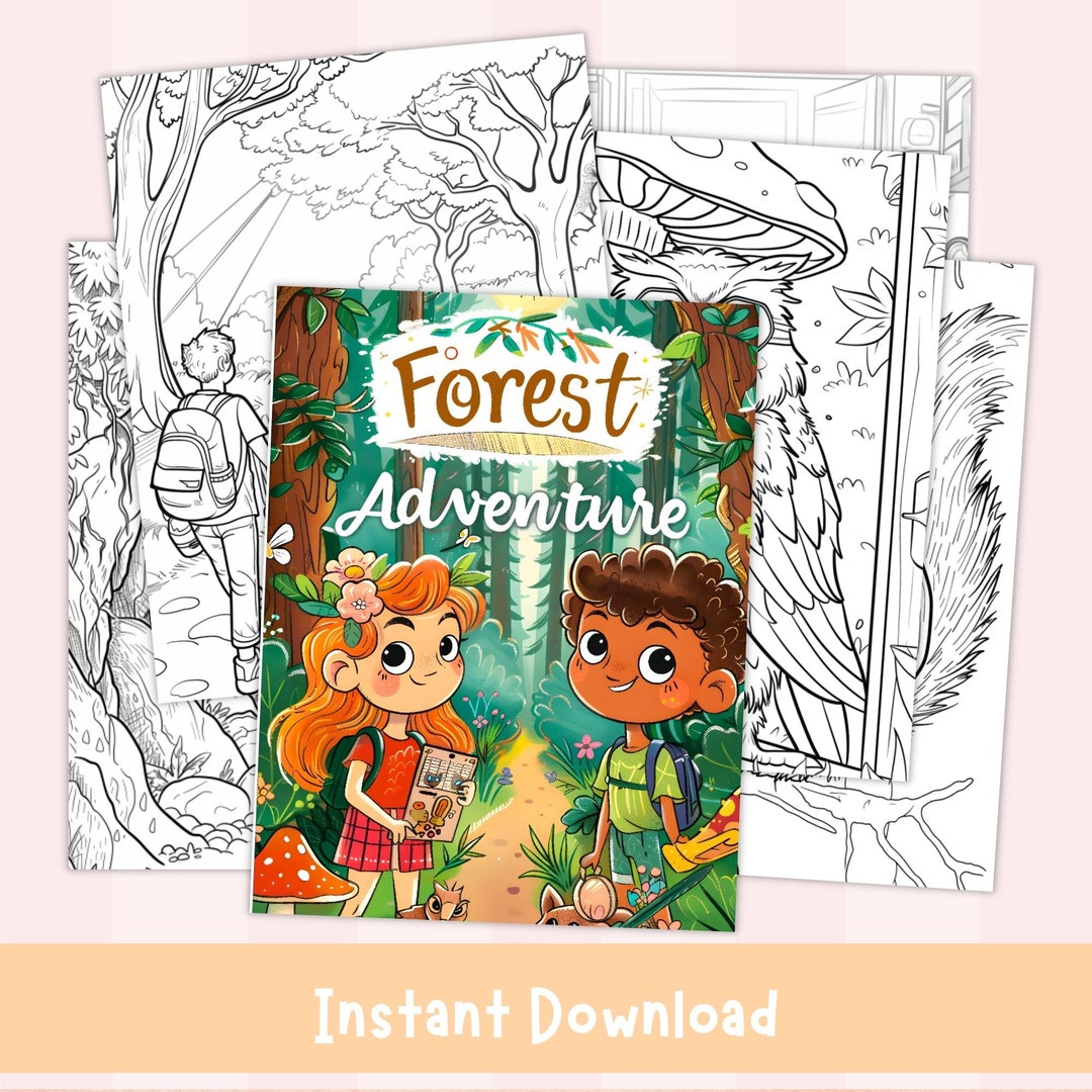 Enchanted Forest Coloring Pages, Printable Magical Pages Perfect for