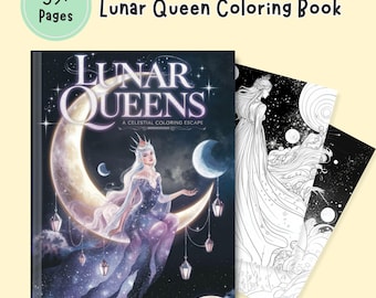 Kolorowanki Lunar Queens: Mistyczna fantazja o półksiężycu (PDF)