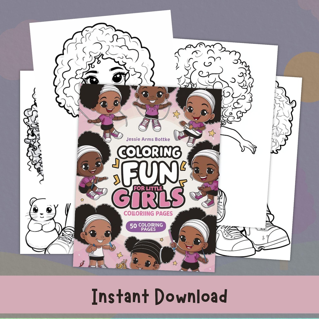 Chibi Black Girls Coloring Pages, Afro Style Art (PDF) - Etsy UK