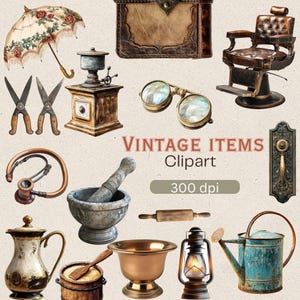 Vintage Clipart Bundle: 180+ Retro Illustrations (Commercial Use PNGs)