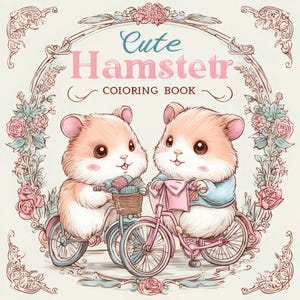 40 Hamster coloring pages,animals coloring pages, cute animals, kid coloring pages,Cute Hamster coloring book,Hamster Lover Gift for kids