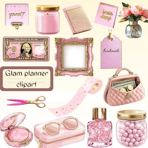 Glam Planner Clipart Bundle: 200+ Watercolor Illustrations (Commercial Use, Digital Download