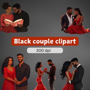 200 schwarze Paare Valentinstag Cliparts, Valentinstag Png, Valentinstag Clipart, Valentinstag, schwarzes Mädchen, romantisches Paar, afroamerikanisches Paar Clipart
