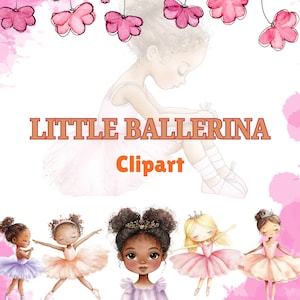 200 Aquarel kleine ballerina clipart, ballerina, Zwanenmeer clipart, roze ballerina png, ballet clipart stoffige roze bloemen, digitale download
