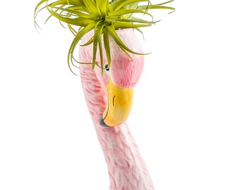 Small Ceramic Pink Flamingo Head Vase