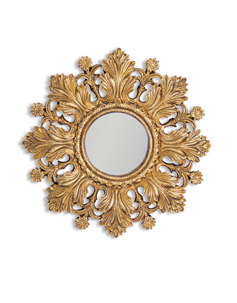 Ornate Gold Convex Mix Collection of Mini Mirrors CVX5 - 19.5cm Dia.