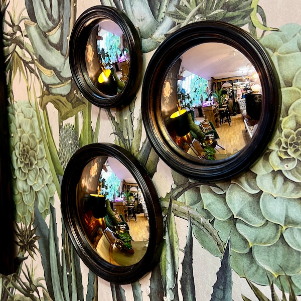 Mini espejos convexos negros de marco delgado