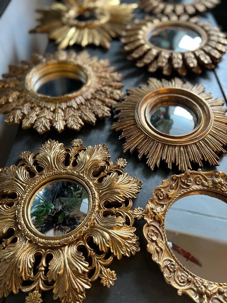 Gold Ornate Convex Mirror