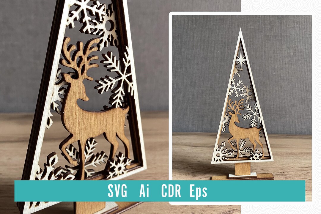 Christmas Scene Svg, Laser Cut Christmas Tree & Stand, Christmas Tree ...