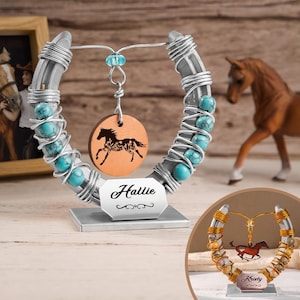 Personalisiertes glückliches Hufeisenpferdegedenk-Andenken | Individuelle Pferd Geschenk Good Luck Hufeisen Ornament | Beileid Geschenk | Trauer Geschenk