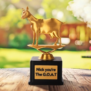 Personalized G.O.A.T Award Trophy | Custom Achievement Engraved Appreciation Trophy | G.O.A.T Greatest Of All Time Trophy | Unique Gift