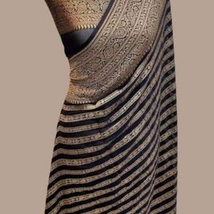 Banarasi Georgette Saree: Woven Party Wear, 5.5 Meters