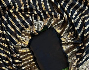 Banarasi Silk Suit with Floral Dupatta | Indian Wedding Party Wear