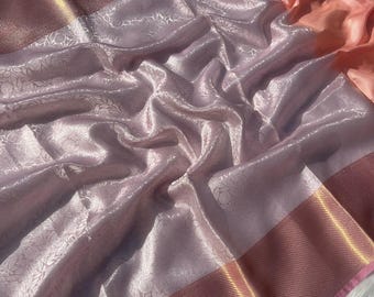 Banarasi Soft Tissue Silk Saree - Pink Woven Elegance