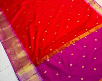 Banarasi Soft Silk Saree | Zari Buti Work, Woven Border, Festive Wear
