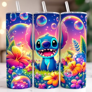 Vintage Stitch Lilo Summer Tumbler Wrap, Vintage Stitch Tumbler, Beach Tumbler, Cartoon Summer Tumbler, 20oz Skinny Tumbler, Pobierz PNG