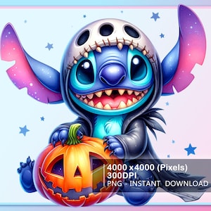Stitch as Jack PNG Image, Stitch Halloween Clipart Images, Cartoon Halloween Png, PNG Cute Halloween Images