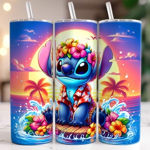 Retro Stitch Summer Tumbler Wrap, Vintage Summer Vibes Tumbler, Beach Tumbler, Cartoon Summer Tumbler, 20oz Skinny Tumbler, Pobierz PNG