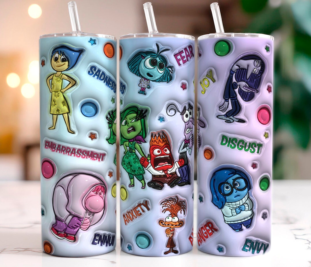 3D Inflated Inside Out 2 Tumbler Wrap, Puffy Inside Out Tumbler, It's ...