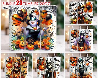 Vaso de paquete de Halloween de villanos, vaso flaco de 20 oz, amigos de villanos png, club de brujas malas png, villanos de Halloween malvados png