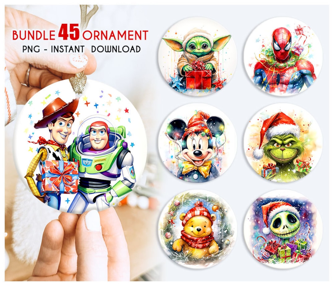 Cartoon Ornament Bundle Png, Christmas Ornament Bundle, 3D Christmas