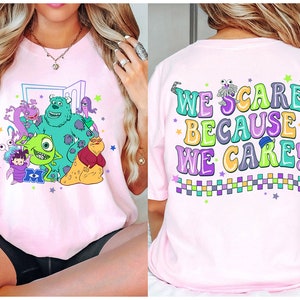 We Scare Because We Care Shirt Design Png, Monster Inc Png, Pixar Shirt, Monsters Incs Birthday Png, Sublimation Print, Digital Download