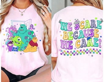 We schrikken omdat we zorgen Shirt Design Png, Monster Inc Png, Pixar Shirt, Monsters Incs Verjaardag Png, Sublimatie Print, Digitale Download
