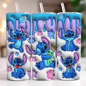 Aufgeblasener 3D-Karikaturbecher PNG, 3D-Becher wickelt 20 Unzen dünnen Becher, 3D-geschwollenen Sublimationsbecher, aufgeblasenen Becher PNG, Cartoon-Becher