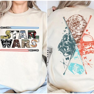Vintage Star Wars 2 Sides Png, May The Force Be With You Png, Family Vacation 2024 Png, Star Wars Png,Galaxy Wars Vintage Style Png Download