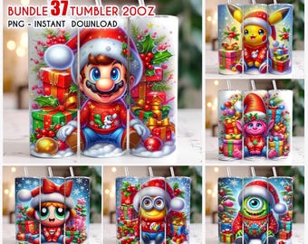 Bundle Cartoon Christmas Tumbler Wrap Png, 20oz Skinny Tumbler, Christmas Movie Tumbler, Christmas Tumbler, Tumbler Sublimation Design Png