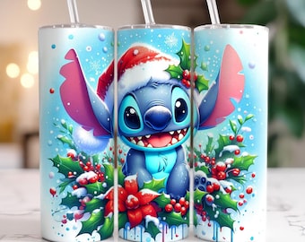 Envoltorio para vaso navideño de puntada acogedora, vaso delgado de 20 oz, envoltorio para vaso navideño, vaso con gorro de Papá Noel de puntada, descarga digital PNG